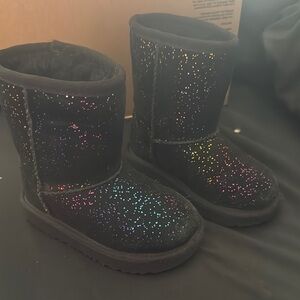Toddler Uggs Black Glitter Boots